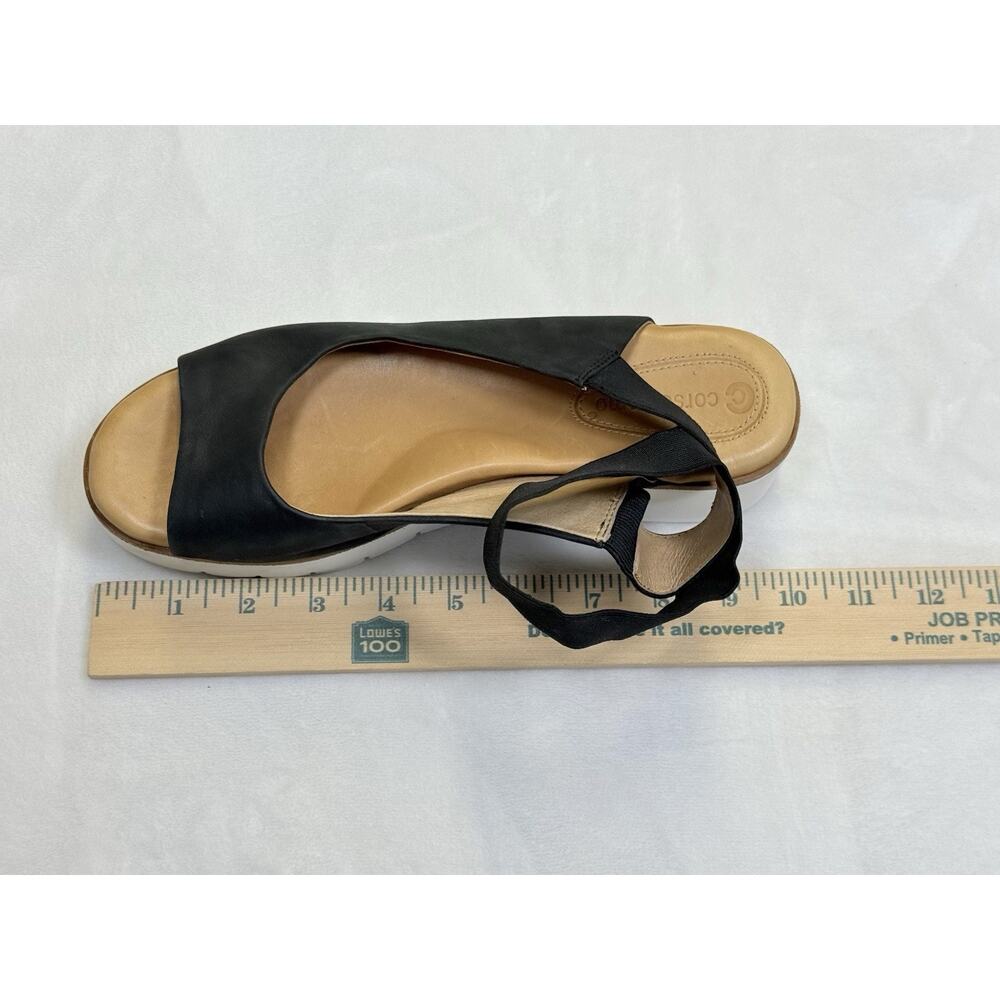 Corso Como Sandal Women’s Sz 8 38.5 Beeata Black Leather Elastic Ankle Strap - Picture 11 of 11
